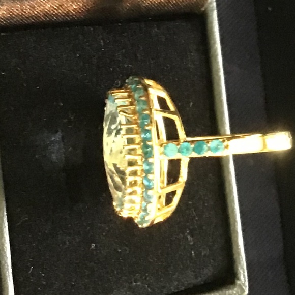 Blue Topaz 25.97 ctw earrings and 15.29 ctw ring - Picture 7 of 8